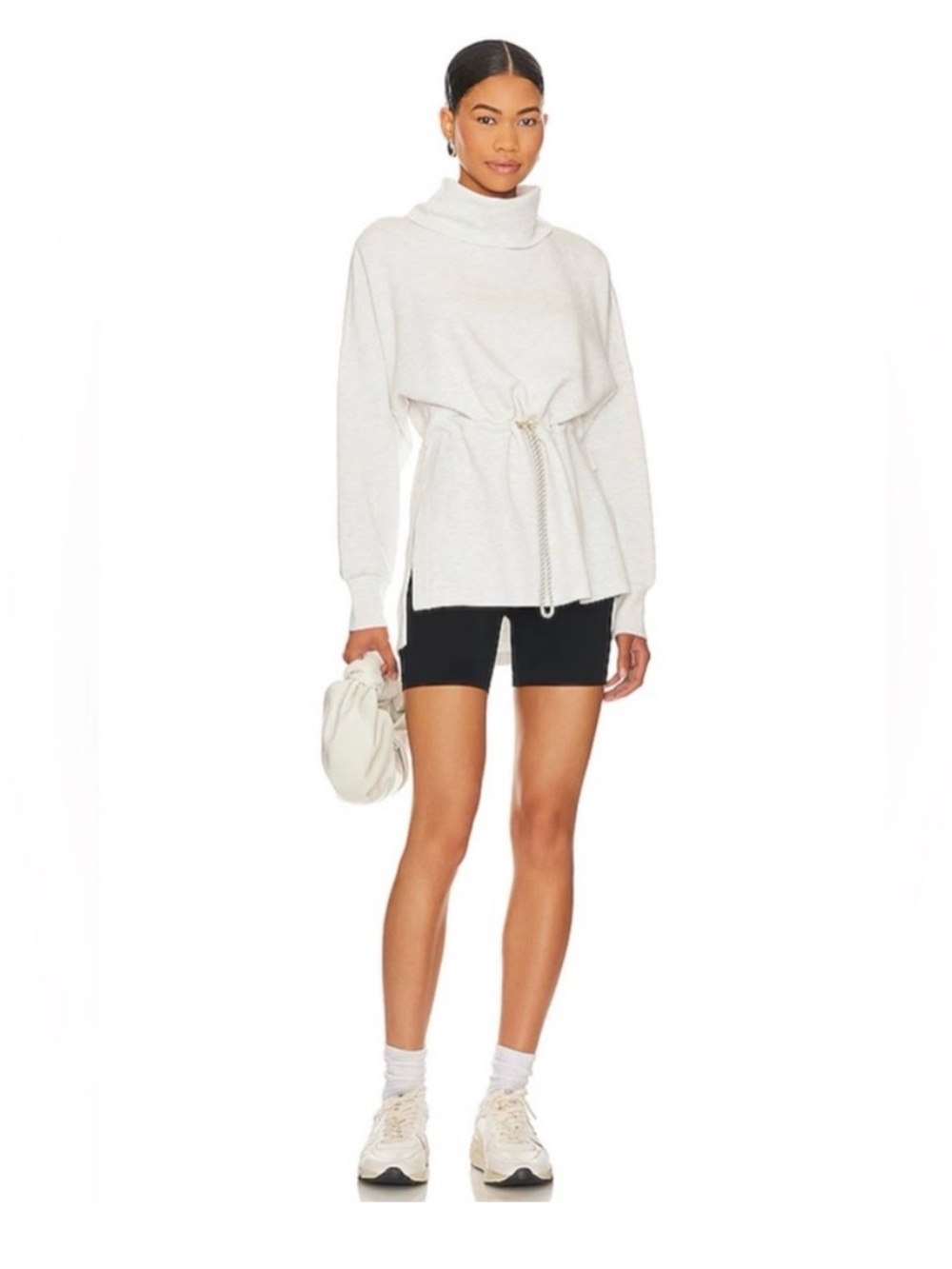 VARLEY Freya Sweatshirt Large Ivory Marl Casual Lounge Comfort Cowl Turtleneck - Picture 3 of 12